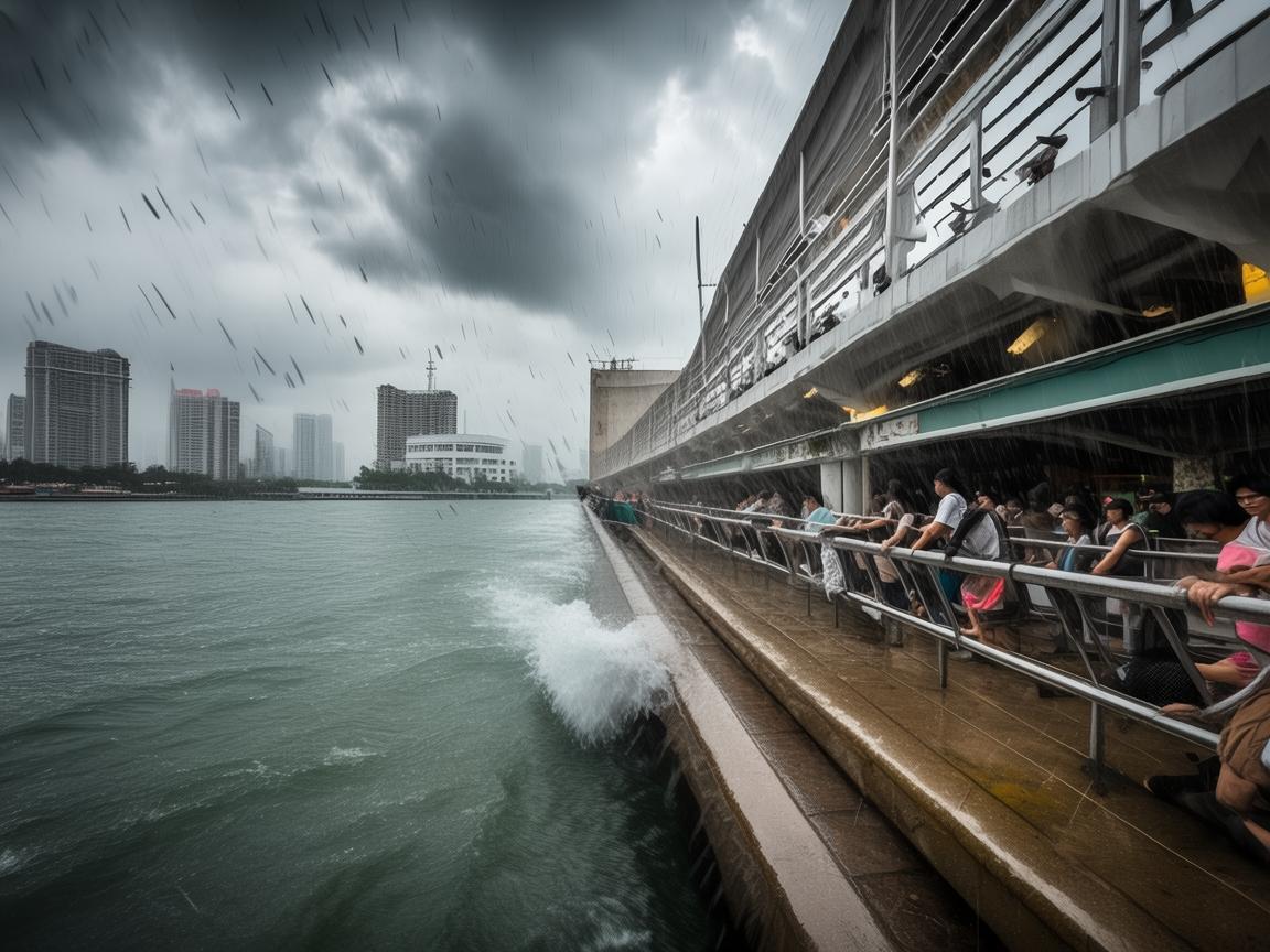 台风“丹娜丝”来袭，厦门轮渡遇强对流天气，游客经历惊险一刻