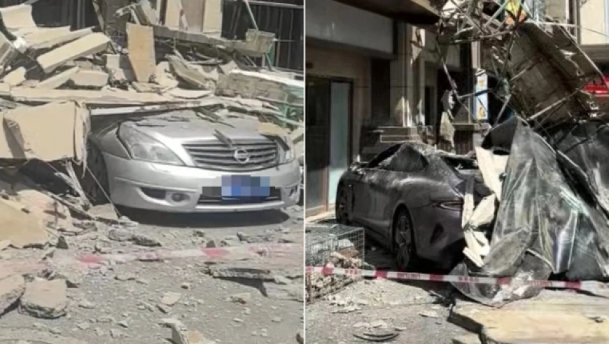 吉林通化恒大小区底商外沿垮塌砸车零伤亡原因待查