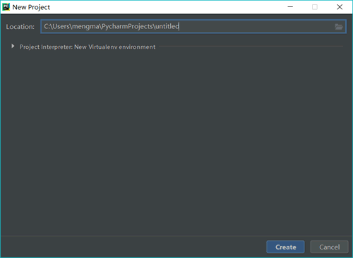 设置Location(路径)和Interpreter(翻译器)