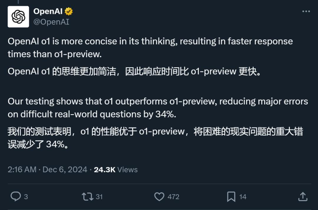 canvas pdf OpenAI 发布 o1 完全体，功能更强且支持图像上传