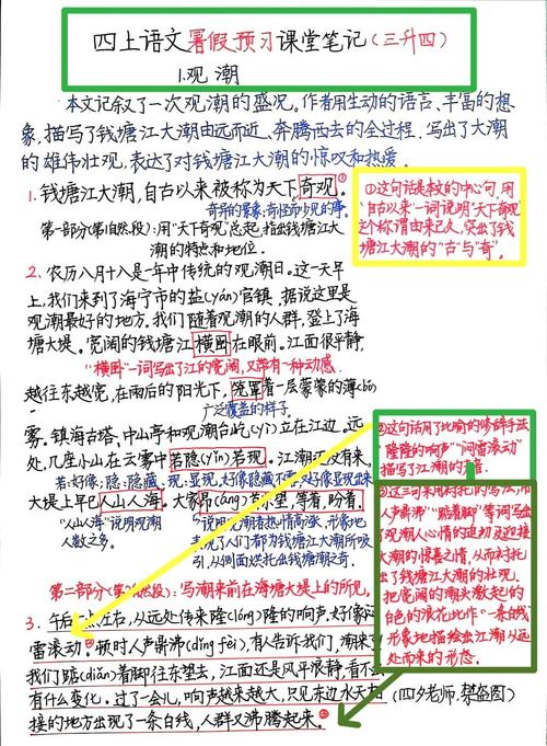观潮教学目标、重难点及方法：领略钱塘江潮盛景与魅力