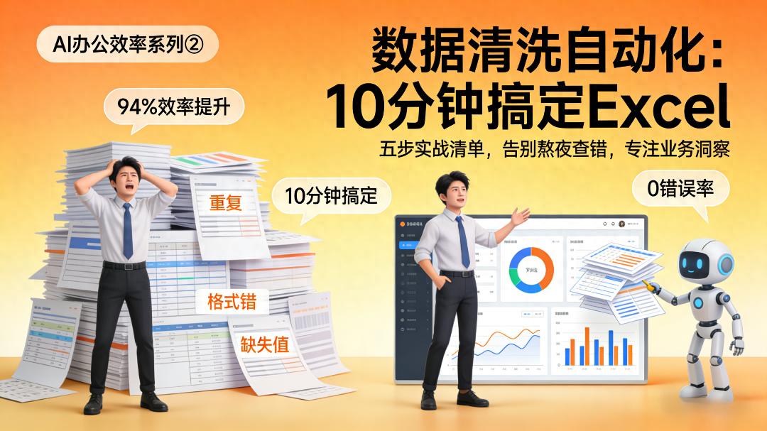 告别报表熬夜！5步AI数据清洗实战清单，10分钟搞定