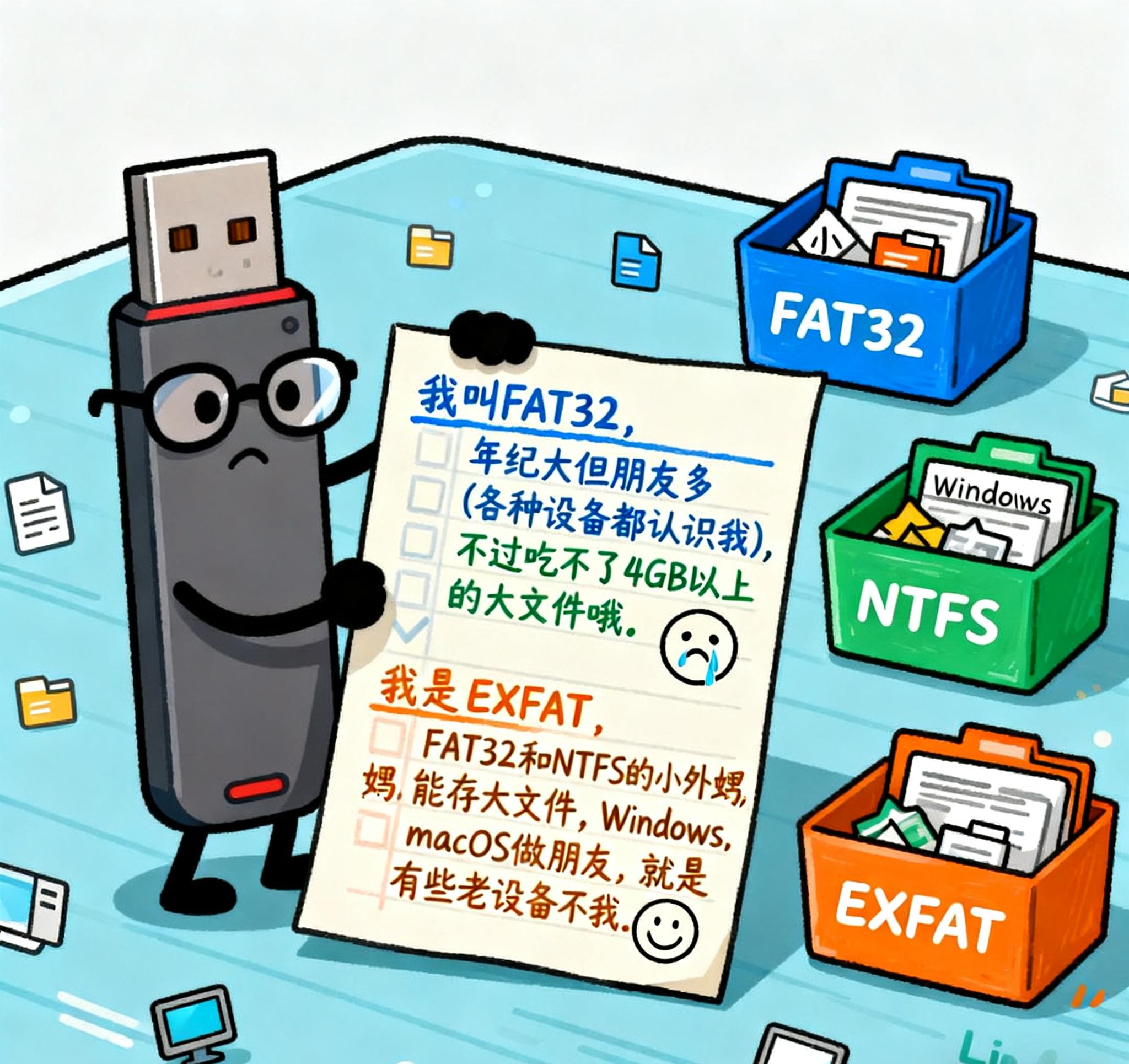 U盘格式化FAT32NTFSEXFAT区别_U盘格式化选择指南_u盘新存入的文件打不开